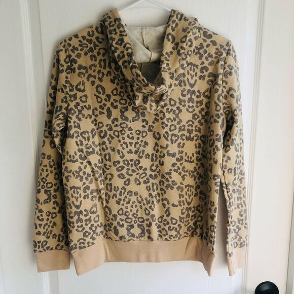 Brand New Belle Du Jour Leopard Print Pullover Hoodie For Women Size‎ Small - Picture 6 of 7